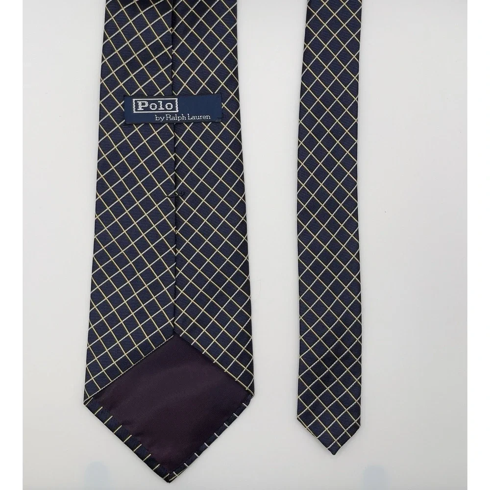 Polo Ralph‎ Lauren 100%  Silk Tie Blue/Purple/Gold  Made In USA